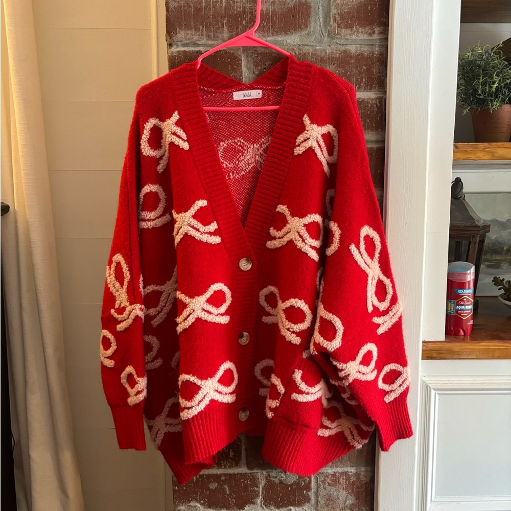 Oversized Bow Cardigan Sweater